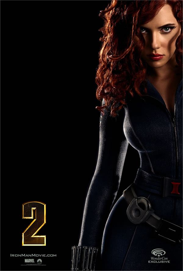 Cartel de Iron Man 2: Scarlett Johansson como Viuda negra